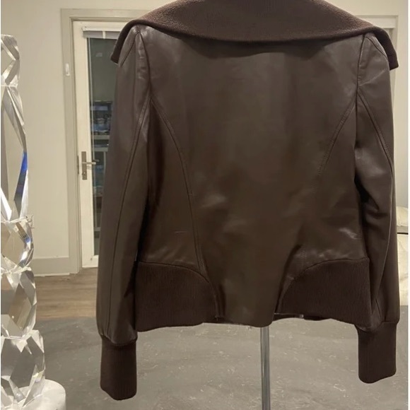 St. John Lambskin Brown Leather Jacket-Never Worn New without Tags - Picture 2 of 8